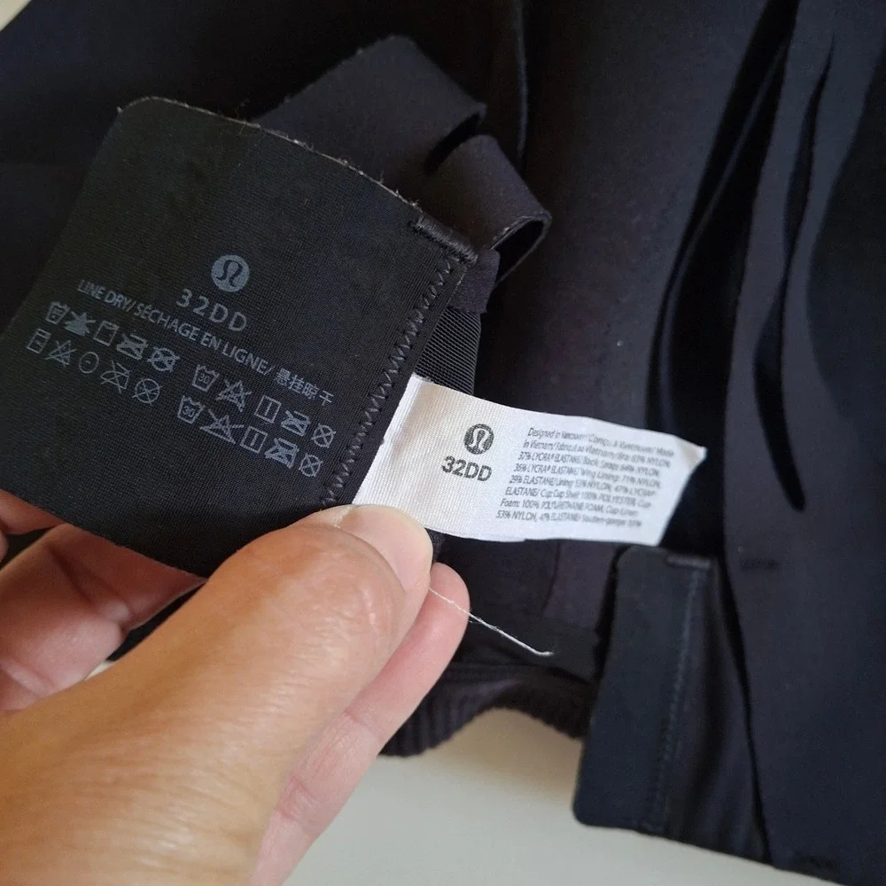 Lululemon Run Times Bra Black High Support Sports Bra 32DD